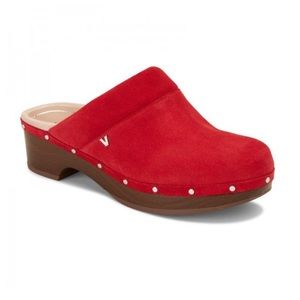 Vionic Kacie Clog Red Cherry Suede, 8.5-9M